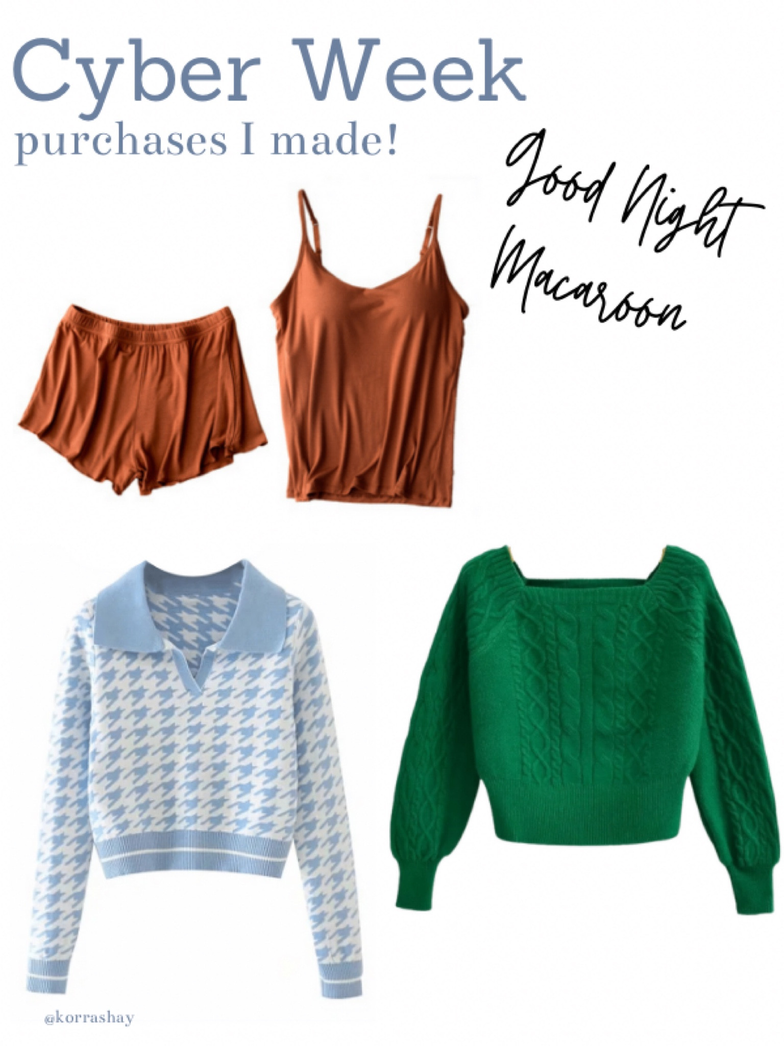 Cyber week purchases I made! Cyber week shopping finds!! Good night macaroon cyber deals- running 40% off still!!!

#LTKstyletip #LTKsalealert #LTKHoliday