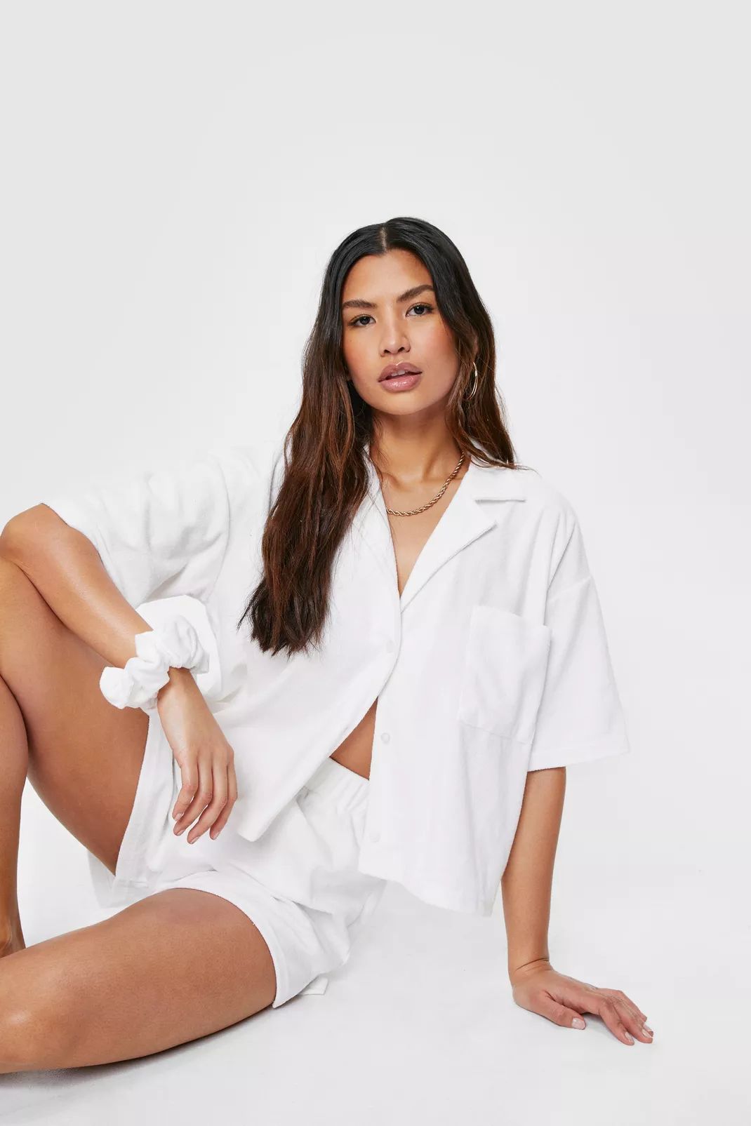 Towelling 3 Pc Shorts Scrunchie Cover Up Set | NastyGal (UK, IE)