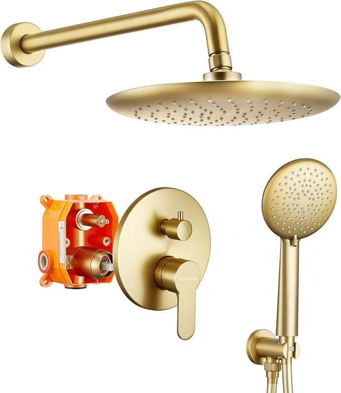 Shower System, Wall Mounted Shower Faucet Set for Bathroom with High Pressure 10" Rain Shower hea... | Amazon (US)