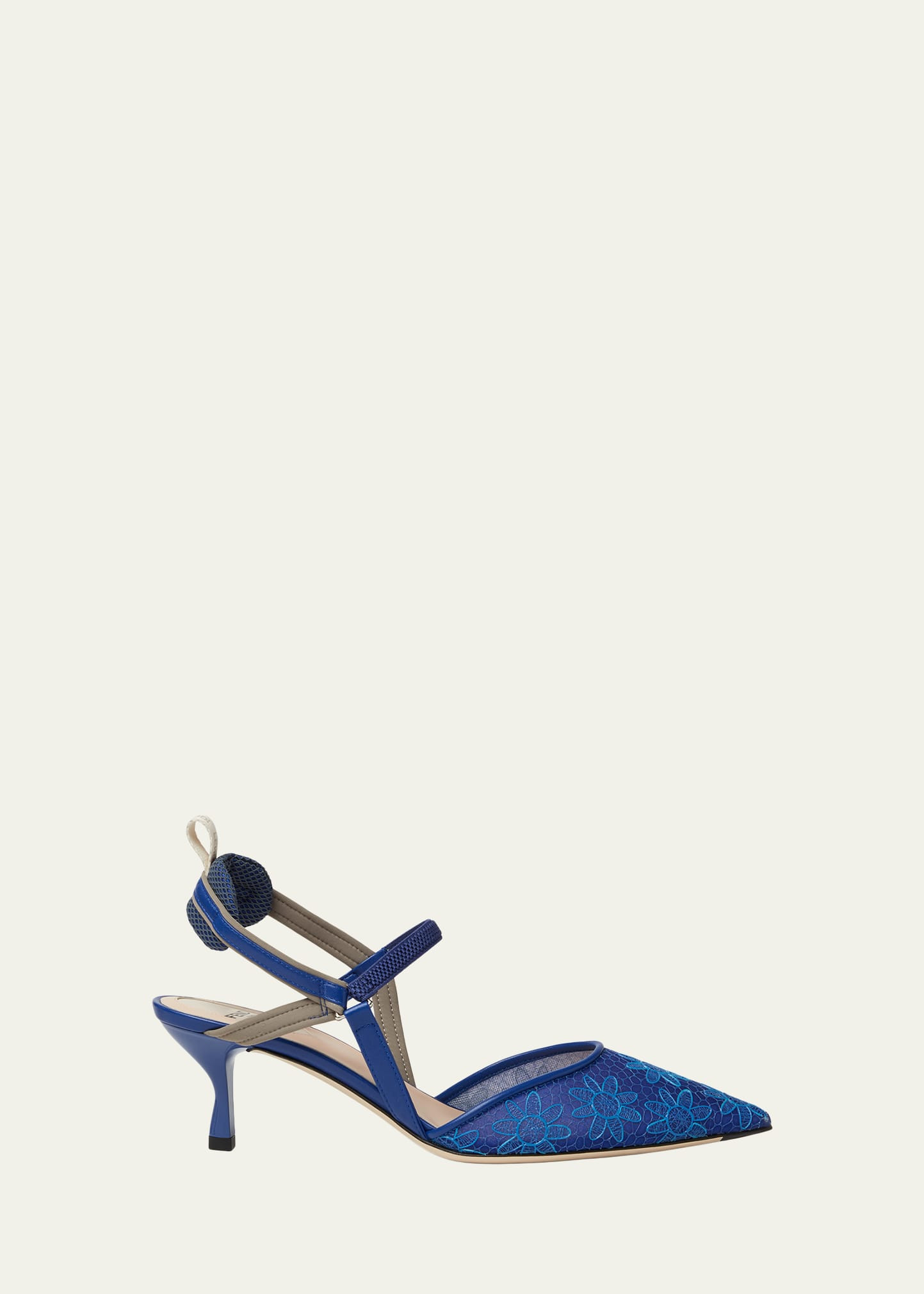 Fendi 55mm Colibri Floral Lace Slingback Pumps | Bergdorf Goodman