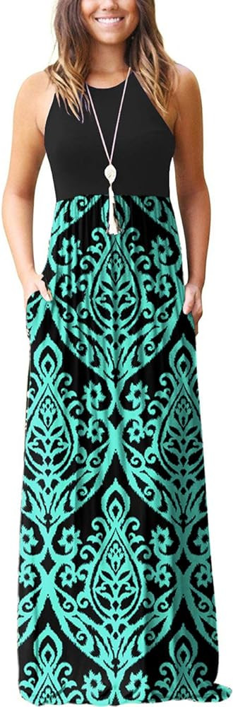 GRECERELLE Women's Summer Sleeveless Casual Long Tank Maxi Dress with Pockets (XS-3XL) | Amazon (US)