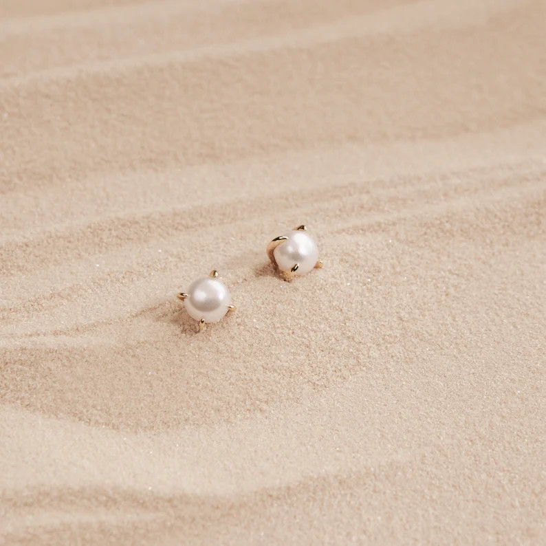 Pearl Stud Earrings Special Pearl Design by Caitlyn - Etsy | Etsy (US)