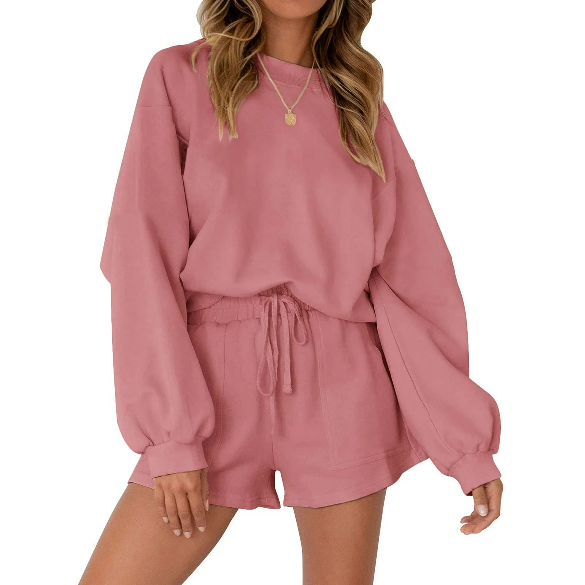 Fantaslook Pajama Sets for Women Two Piece Outfits Long Sleeve Sweatshirts Lounge Sets Casual Top... | Walmart (US)