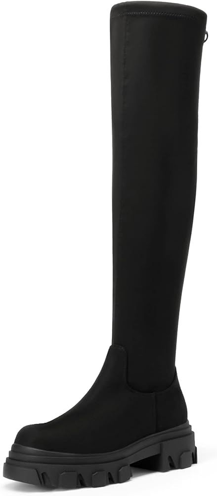 DREAM PAIRS Women's Over The Knee Platform Thigh High Boots Long Stretch Soft Chunky Lug Sole Fal... | Amazon (US)