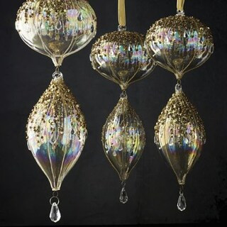 Gold Sequin Tiered Accent Ornaments, Set of Three | Frontgate