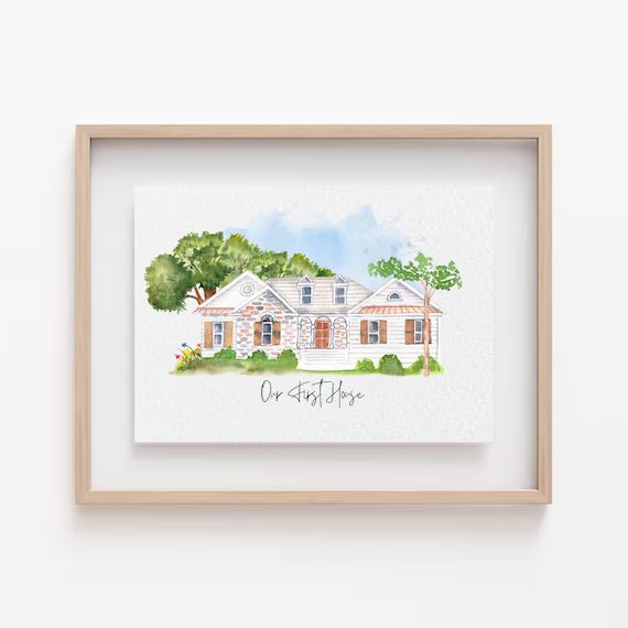 Custom Watercolor House Painting Printhouse Painting From - Etsy | Etsy (US)