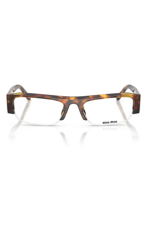 Miu Miu 51mm Gradient Rectangular Sunglasses in Honey Havana/blue Light at Nordstrom | Nordstrom