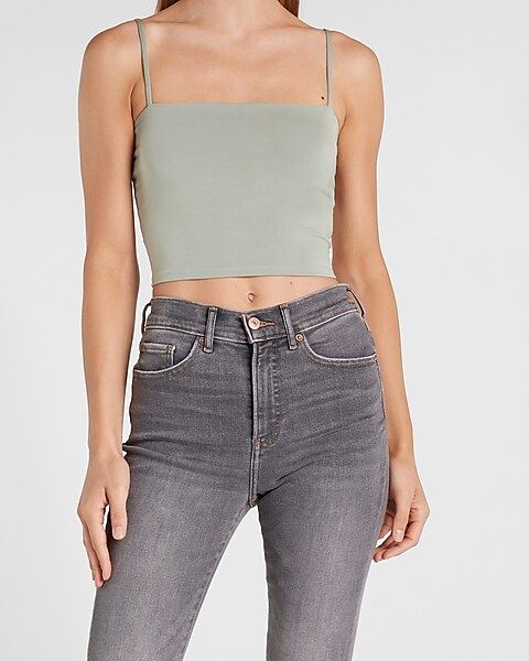 Body Contour Double Layer Cropped Square Neck Cami | Express