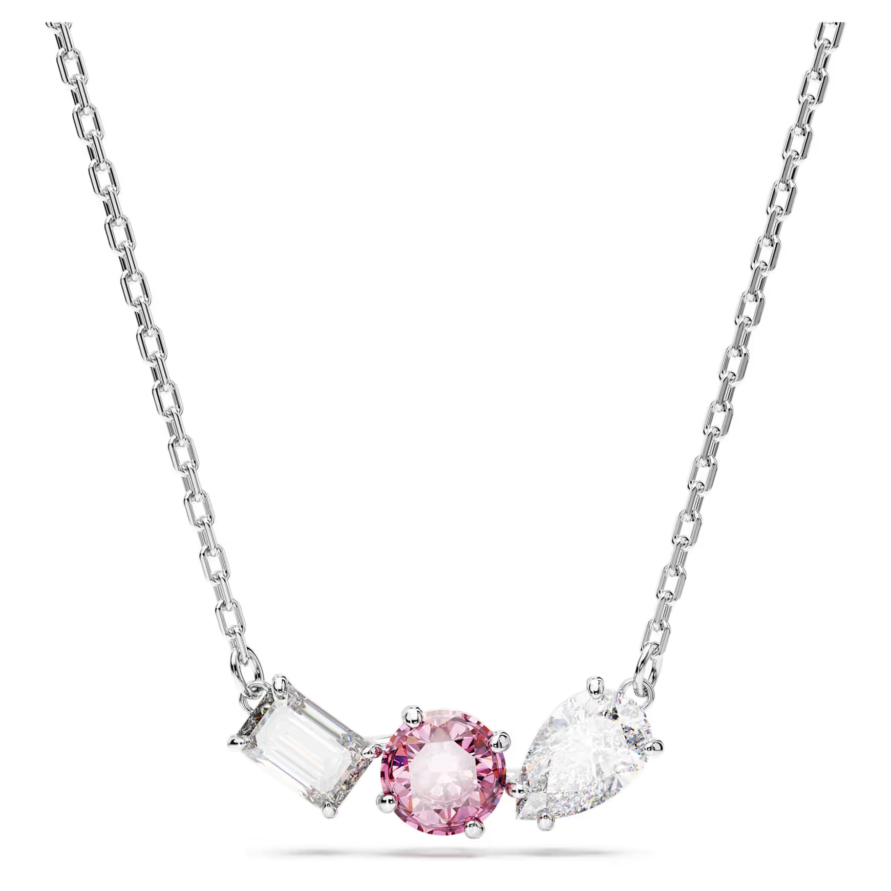 Mesmera pendant, Mixed cuts, Pink, Rhodium plated by SWAROVSKI | SWAROVSKI