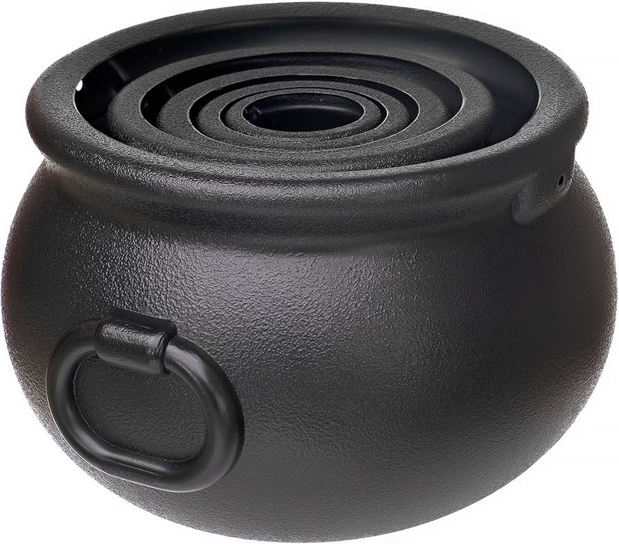 5 in 1(11",7.4”, 5.5”, 3.7”, 2.8”) Package Large Black Plastic Witch Cauldron Kettle, Can... | Amazon (US)