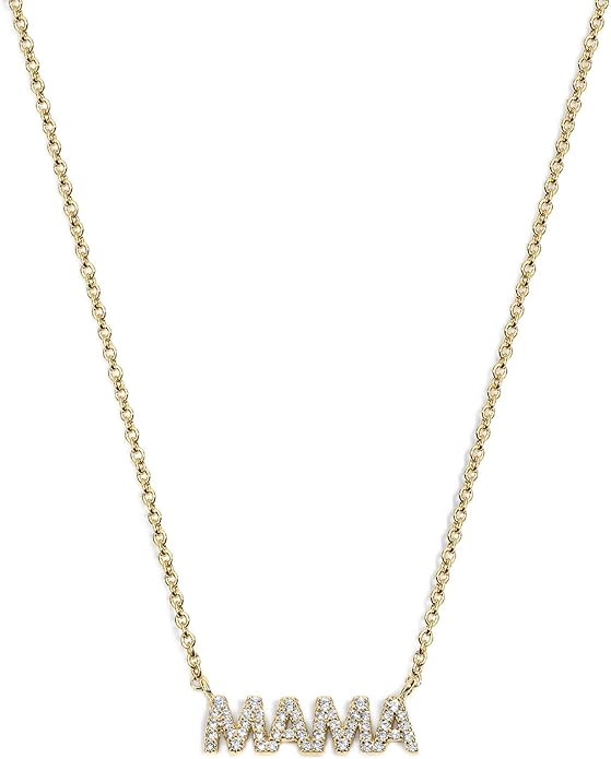 Electric Picks Mama 16" Necklace - 14kt Gold Plated, CZ MOM MAMA, Staple Women's Necklace, Perfec... | Amazon (US)