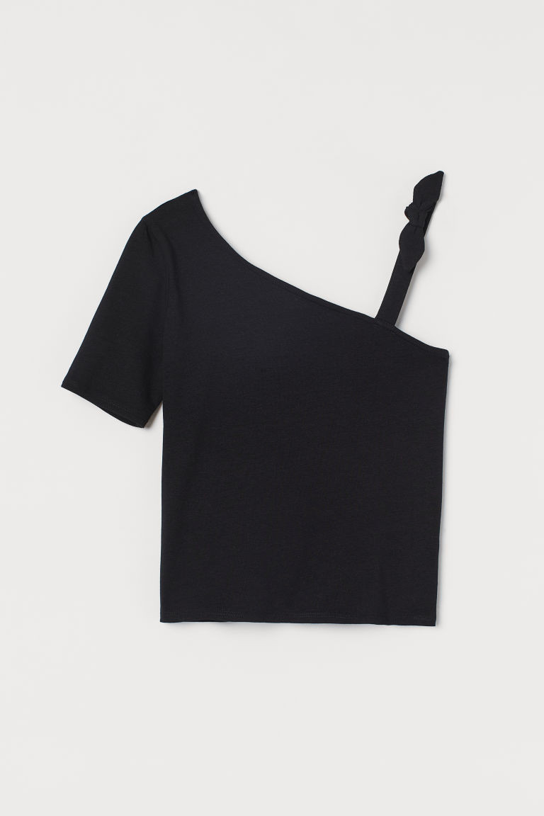 H & M - One-shoulder Top - Black | H&M (US + CA)