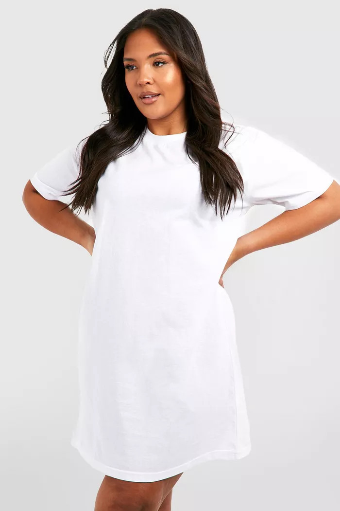 Plus Cotton Short Sleeve T-Shirt Dress | boohoo (US & Canada)
