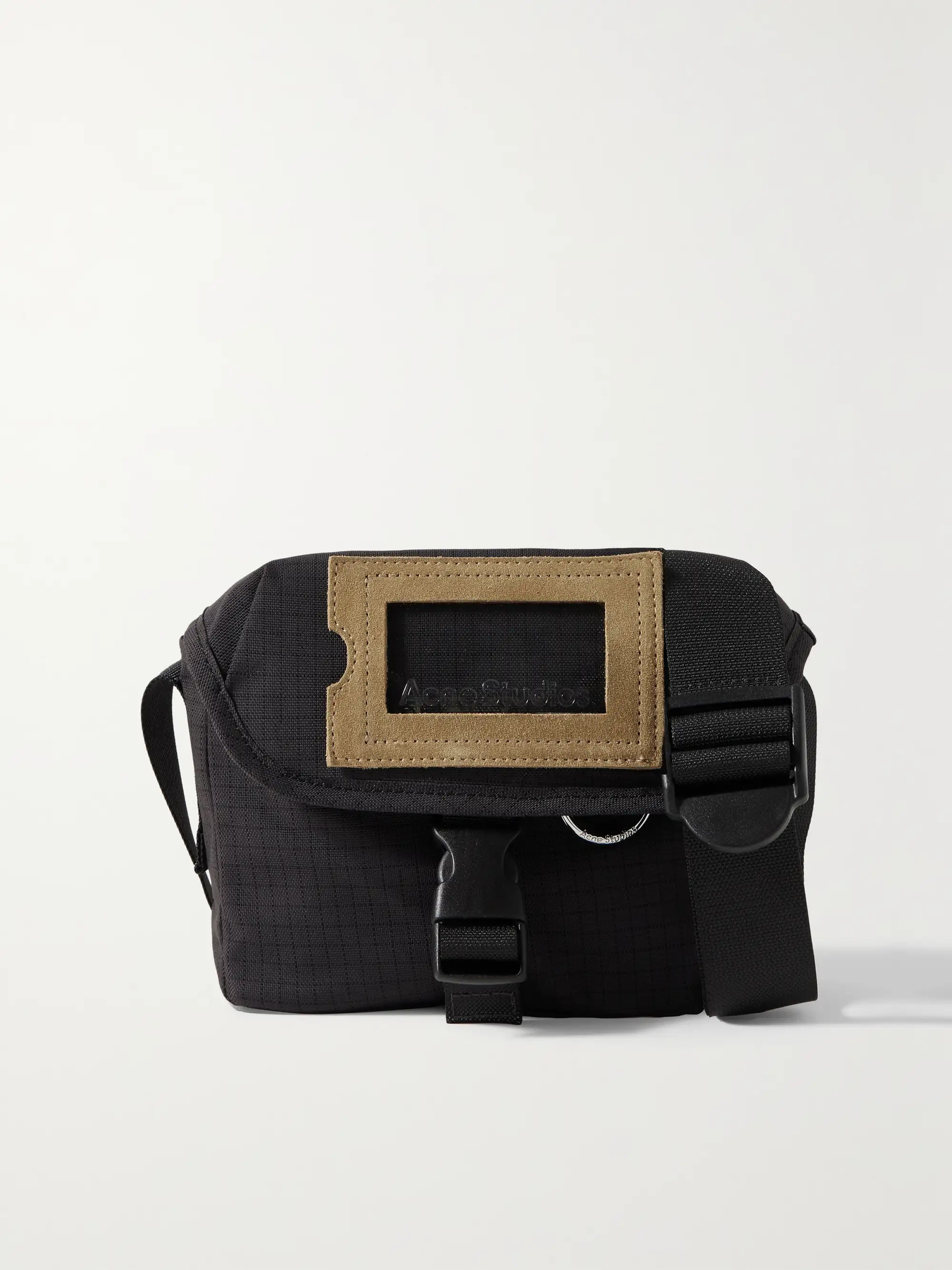 Suede-trimmed nylon-ripstop shoulder bag | NET-A-PORTER (US)