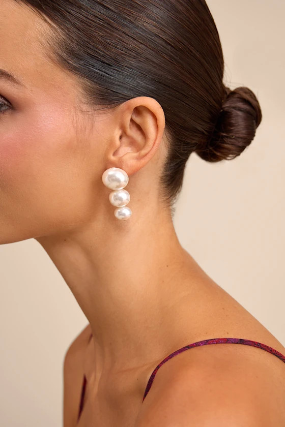 Ramila White Pearl Drop Earrings | Lulus