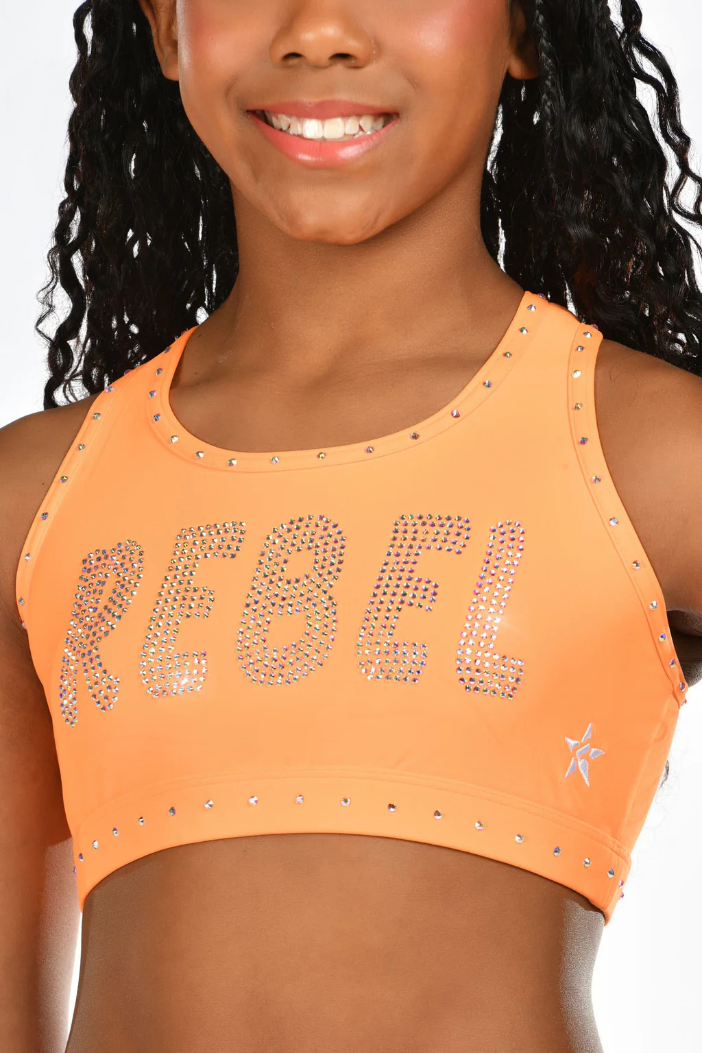 Zesty Crystal Sports Bra in Tangerine | Rebel Athletic