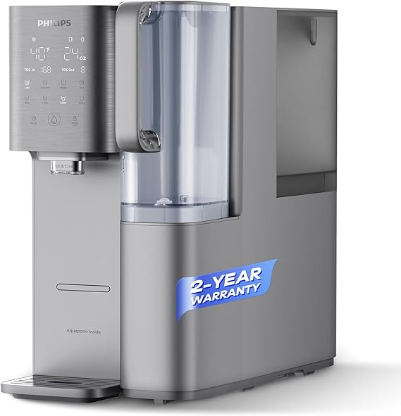 PHILIPS Reverse Osmosis Water Filter Countertop ADD6928DG/37(Cold&Hot), 6-Stage Mineralization Fi... | Amazon (US)