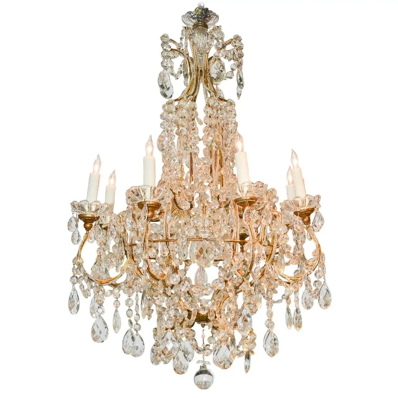 Lovely French Crystal Chandelier | 1stDibs