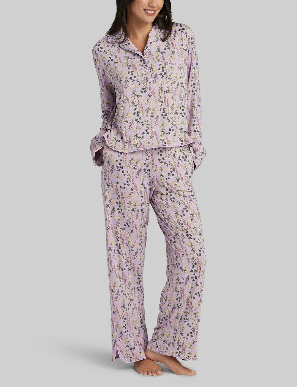Women's Downtime Pullover Long Sleeve Pajama Top & Pant Set | Tommy John