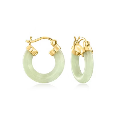 Pure Collection by Ross-Simons Jade Hoop Earrings in 18kt Gold Over Sterling | Target