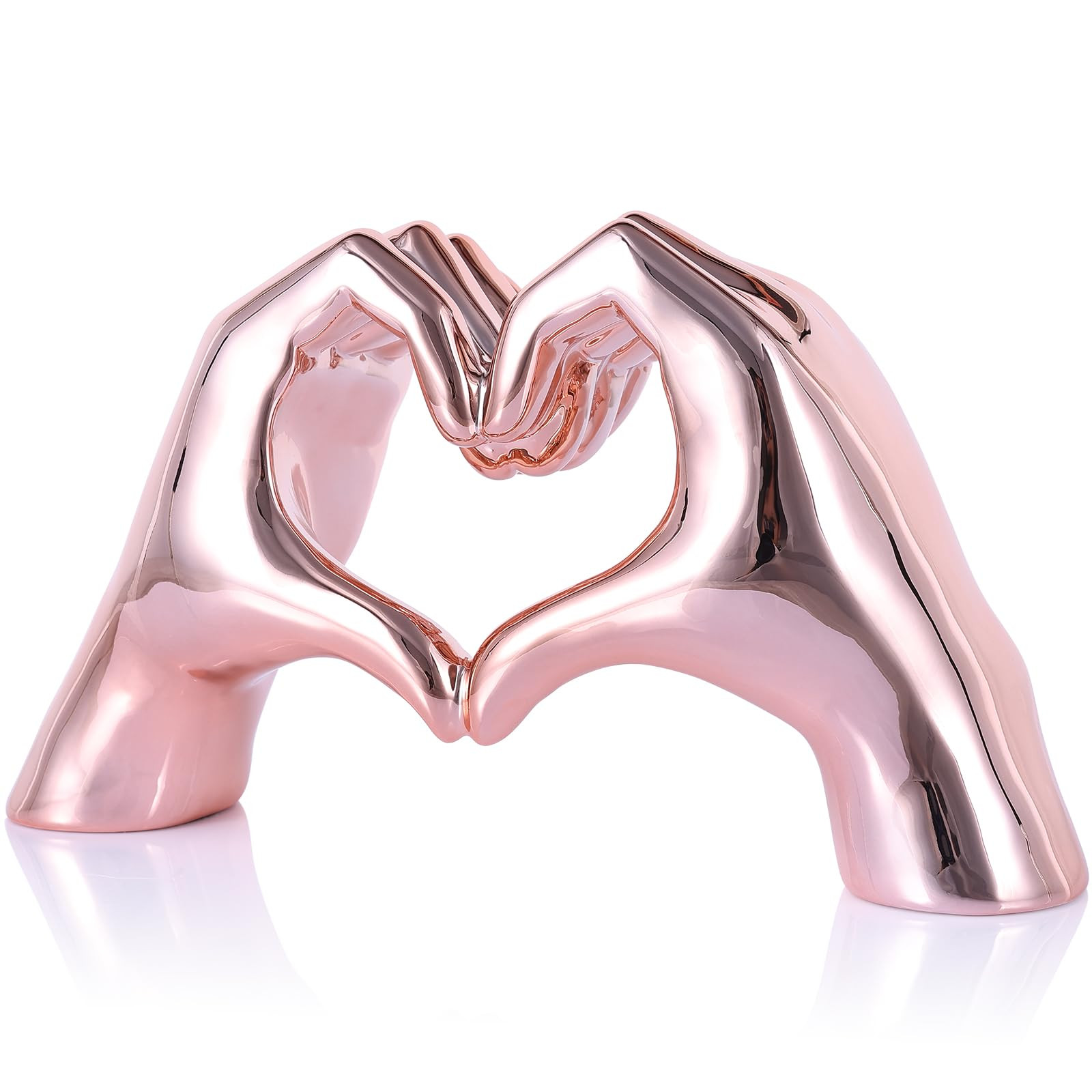 WUBIANJIE Pink Heart Hands Sculpture Boho Living Room Decor, Aesthetic Shelf Decoration, Ideal fo... | Amazon (US)