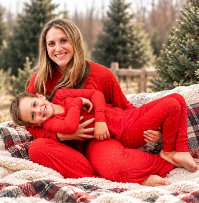 Ruby Dot Collection | Bamboo Women's Pajamas - Red | Shae and Palmer