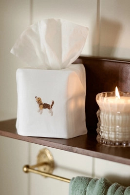 Hand-Embroidered Icon Tissue Box Cover | Anthropologie (US)
