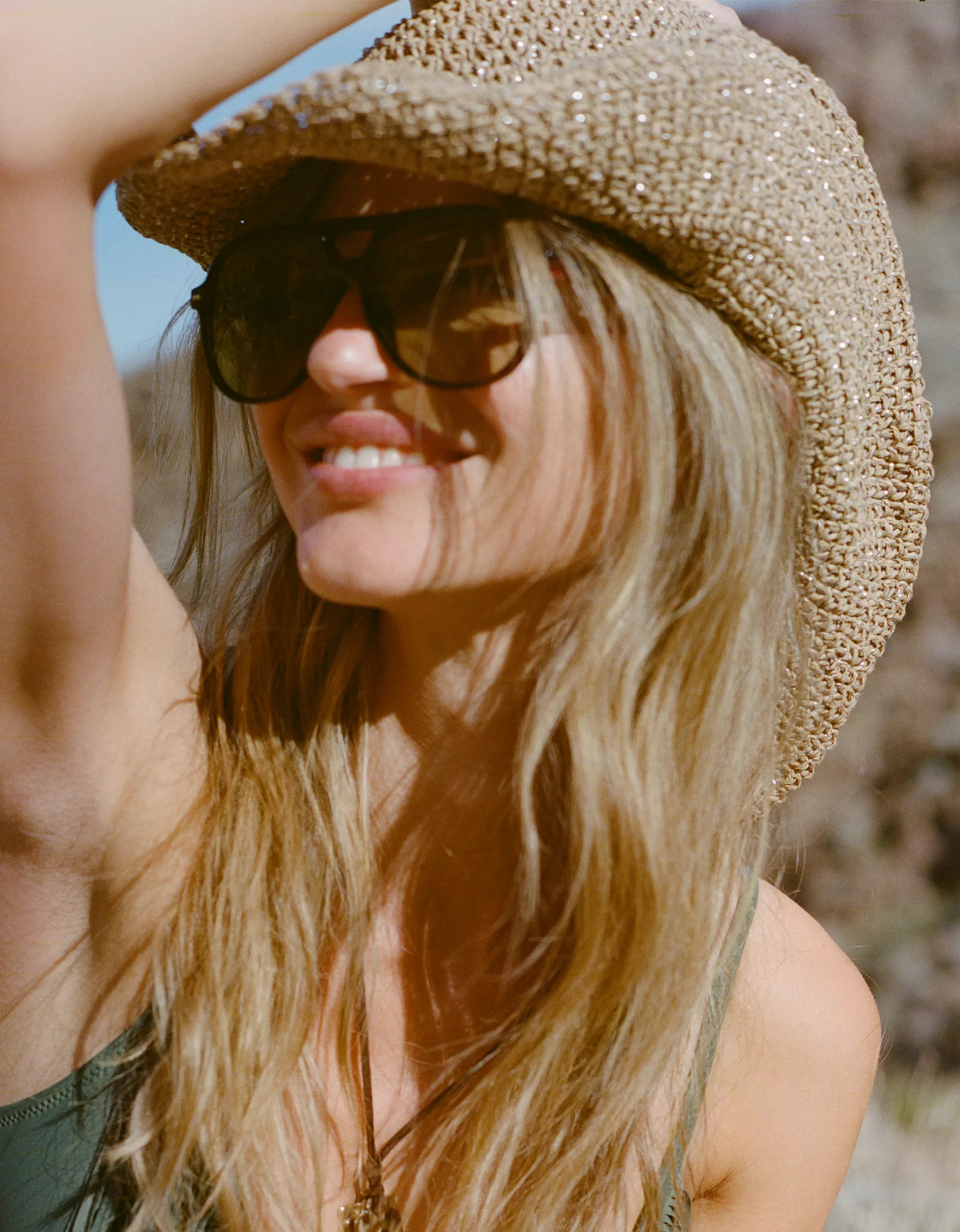 Aerie Shimmer Straw Cowboy Hat | Aerie