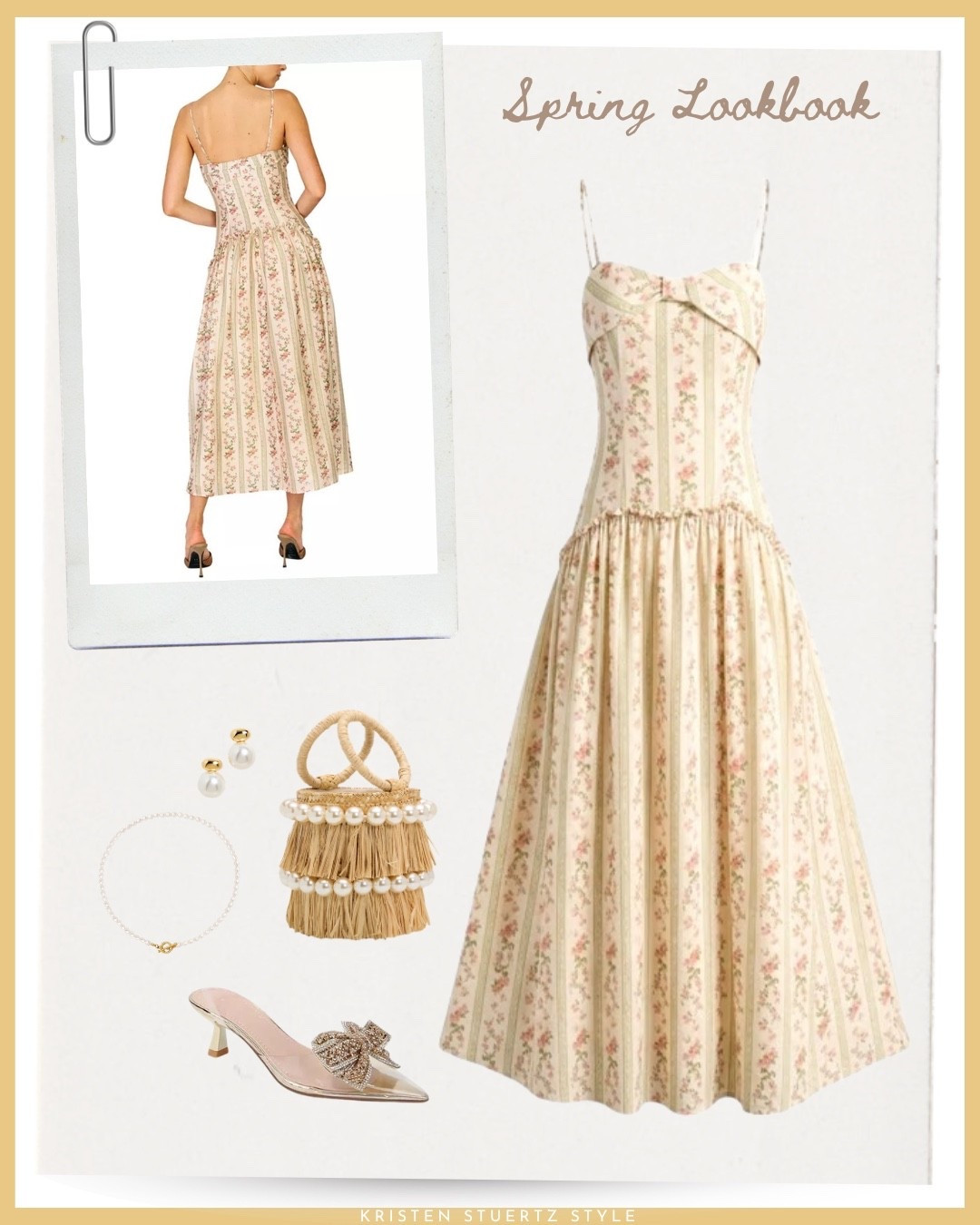 A floral midi dress by Line and Dot. I’ve paired this feminine dress with crystal bow kitten heels, a raffia bucket bag, and gold accessories .



@ltk 

#date night outfits #spring outfits 2026 #spring dresses #vacation outfits beach #resort wear 2026 #travel outfits #ltkshoecrush

#LTKTall #LTKTravel #LTKOver40 #LTKootd