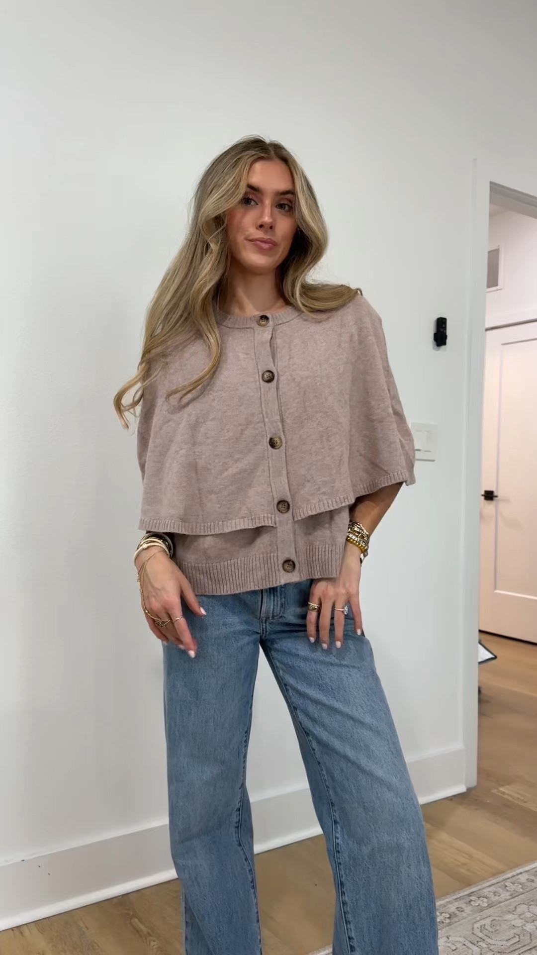 Amazon size small. Saodimallsu Womens Cropped Cape Cardigan Button Up Crew Neck Jacket Shawl Fall Trendy Knit Sweater. Zara look for less  

#LTKootd #LTKSaleAlert #LTKSeasonal