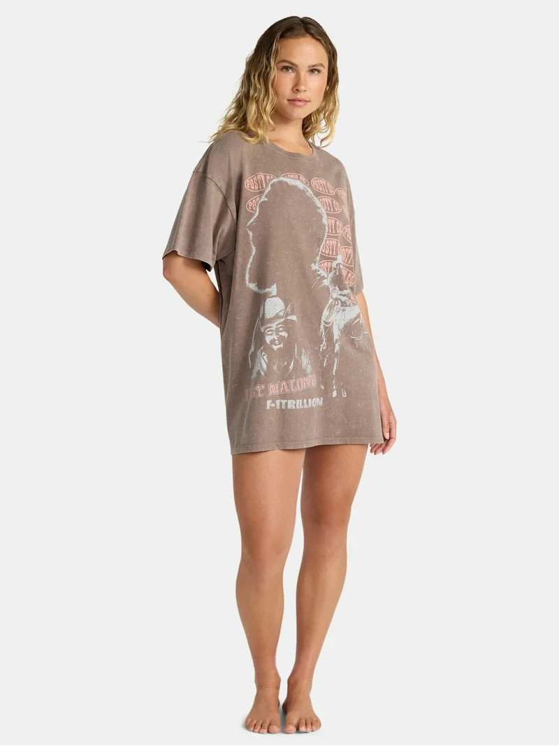 Post Malone Women's Oversized Sleep Shirt, Sizes XS-3X | Walmart (US)