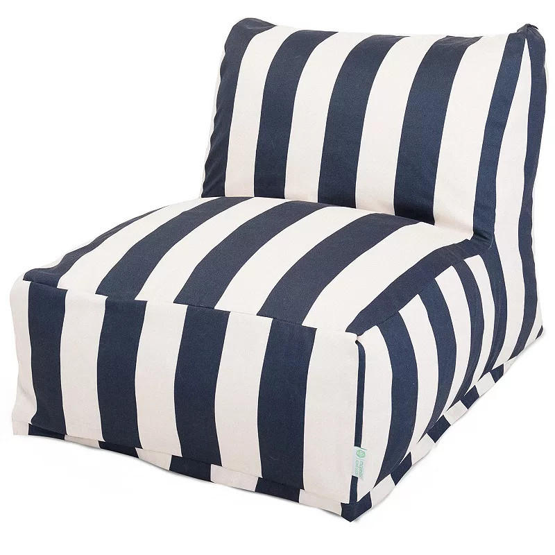 Majestic Home Goods Striped Indoor Outdoor Beanbag Chair Lounger, Navy Blue | Kohl's