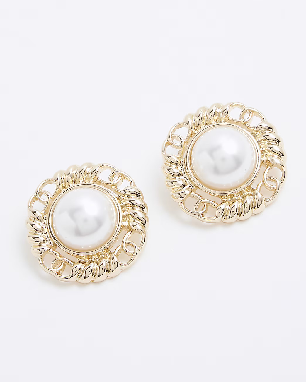 Gold Pearl Vintage Stud Earrings | River Island UK & IE