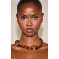 Brown Bead Chunky Necklace | PrettyLittleThing IE