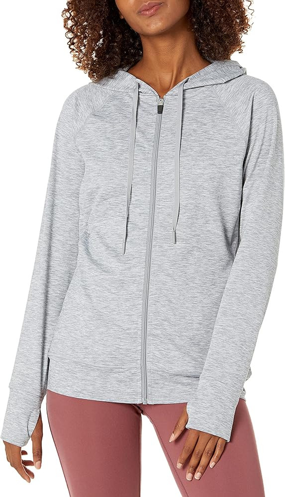 Amazon Essentials Women's Brushed Tech Stretch Full-Zip Hoodie | Amazon (US)