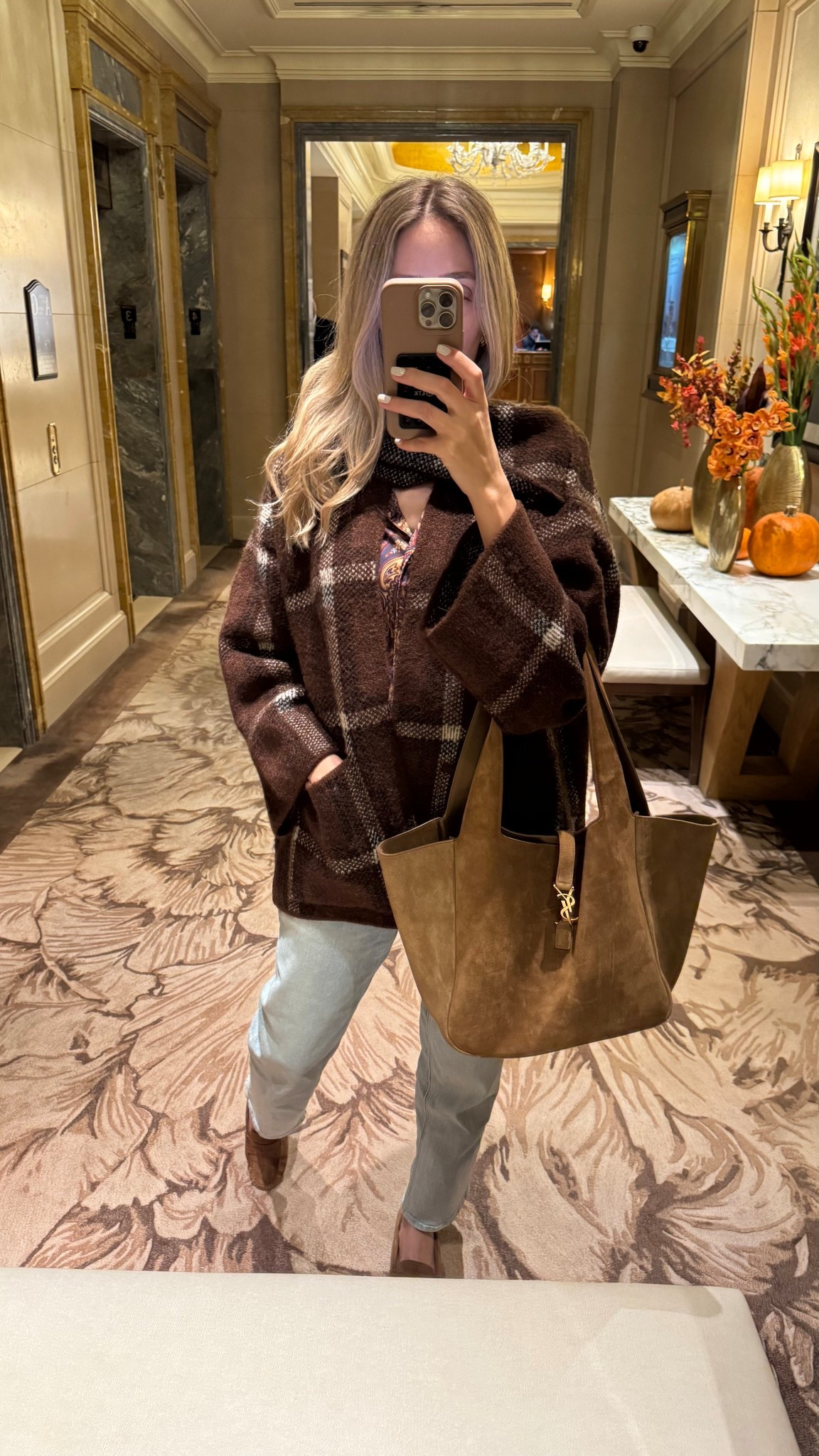 Ultra cozy and warm coat that comes with a scarf 
Runs tts , wearing a size small 
Pants are flattering and so comfortable 
Also runs tts 

#LTKTall #LTKWorkwear #LTKTravel