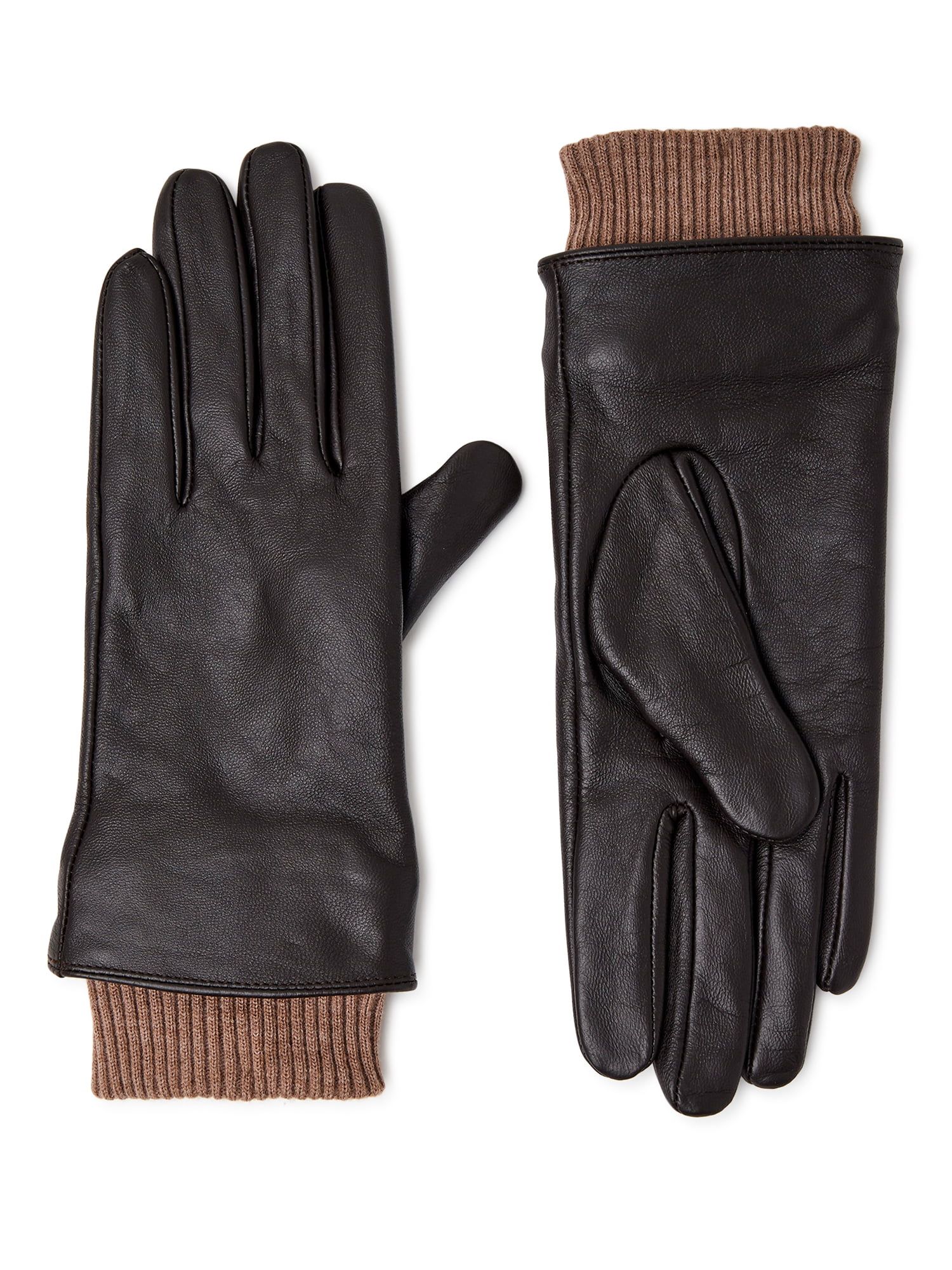 Time and Tru Women's Leather Gloves - Walmart.com | Walmart (US)