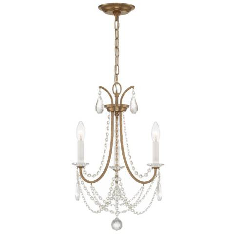 Karrington 3 Light Aged Brass Mini Chandelier - #761Y5 | Lamps Plus | Lamps Plus
