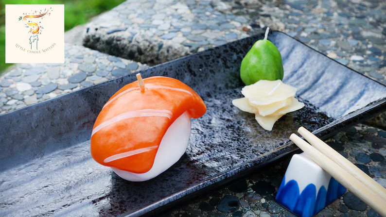 Handmade Nigiri Sushi Candles Set Squid, Tamago, Tuna, Shrimp, Salmon - Etsy | Etsy (US)