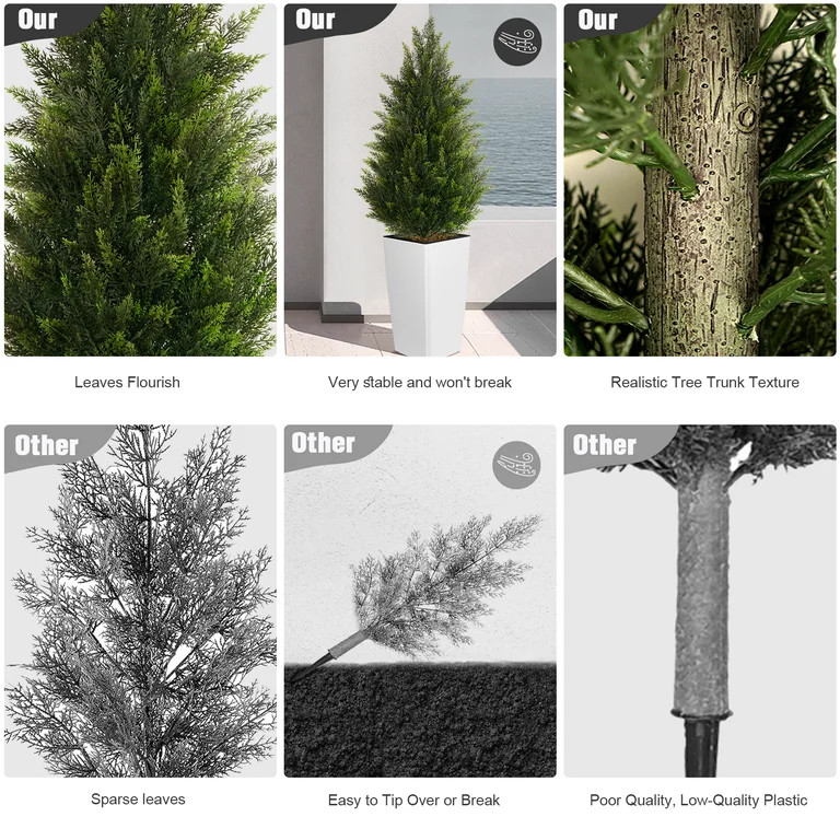 OLIVIVI Artificial Cedar Tree 4FT Tall Faux Silk Plant for Home Office Decor Indoor Outdoor Fake ... | Walmart (US)