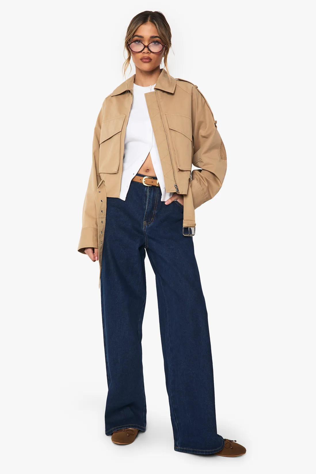 Short Belted Utility Trench Coat | boohoo (US & Canada)