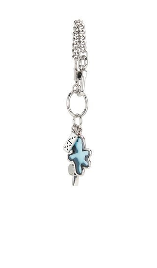 Marc Jacobs The Sticker Charm Key Chain in Metallic Silver. | Revolve Clothing (Global)