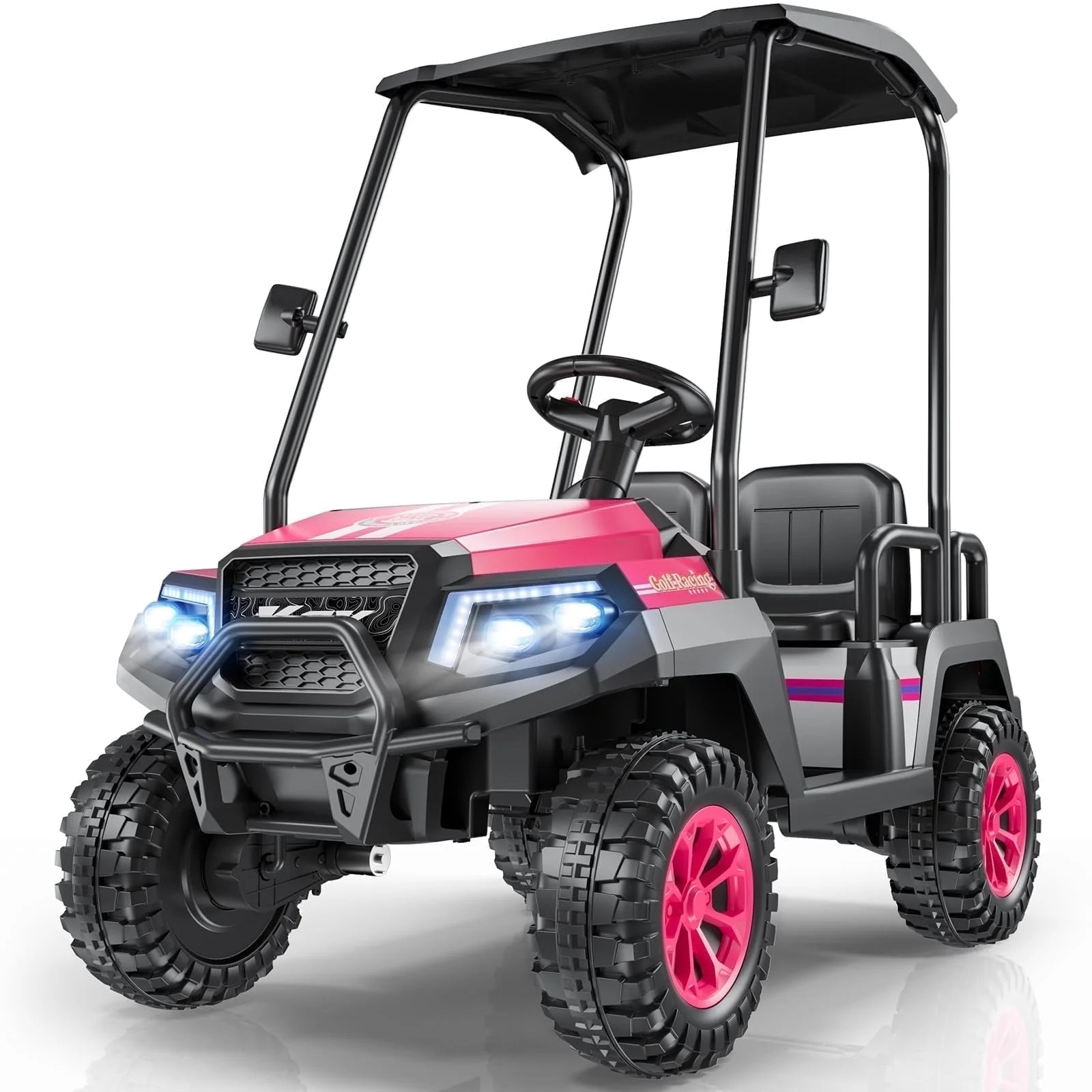 24V 4-Seater Kids Electric Golf Cart, 4WD Ride-On Car with Remote, Awning, Suspension & Music Fea... | Walmart (US)