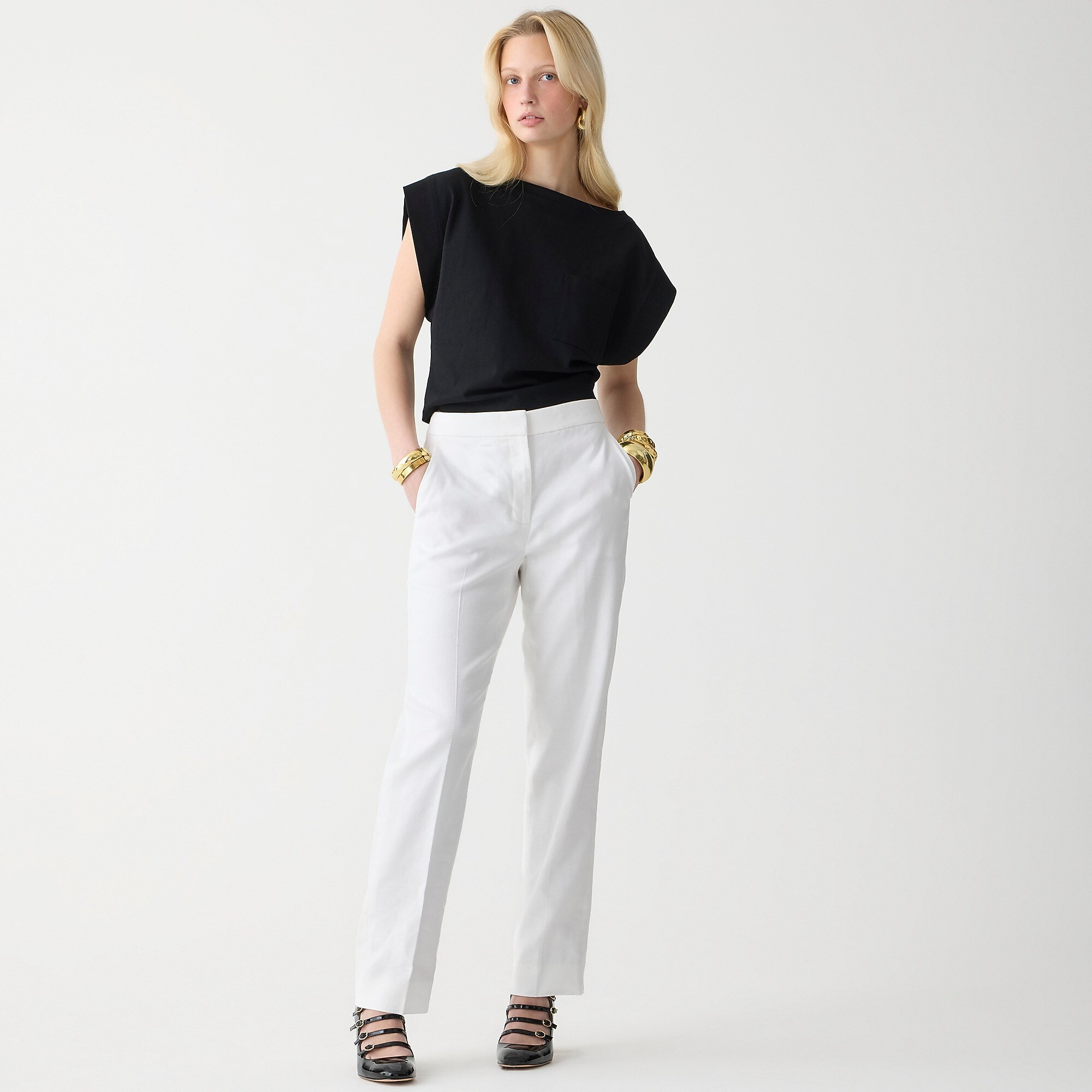 Kate straight-leg pant in stretch linen | J. Crew US