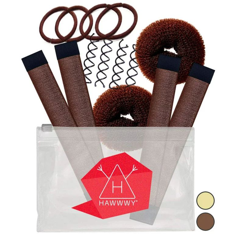 Hawwwy 12-Piece Hair Bun Maker Kit & Carry Case, Easy & Fast Small Bun Best Sellers Kit | Walmart (US)