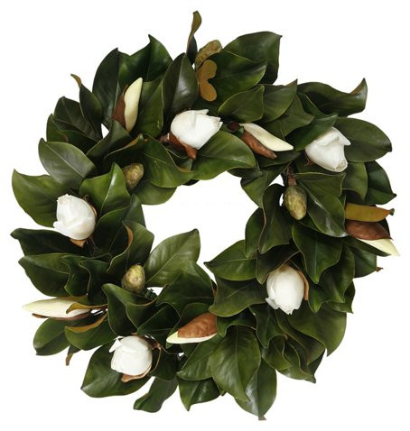 24" Magnolia Bud Wreath, Faux | One Kings Lane