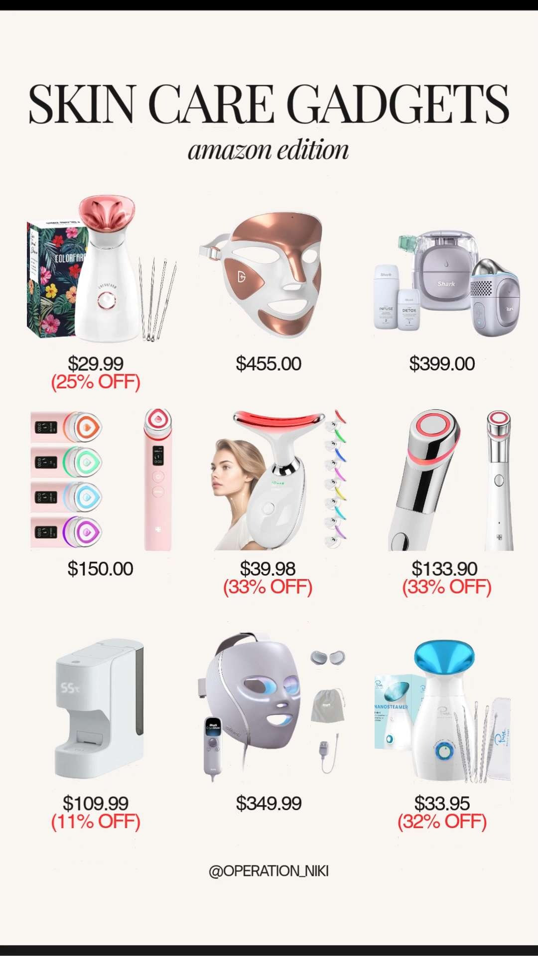 High-tech skincare that actually earns a spot in my routine ✨🧖‍♀️ These beauty gadgets are all about better results at home, from sculpting and toning to LED treatments that support clearer, smoother-looking skin. If you love tools that do the work for you, this lineup is worth a look. Follow for more @OPERATION_NIKI on IG, TikTok, & Facebook #skincaregadgets #beautytech #amazongadgets #athomeskincare #skincareroutine #beautyfinds #antiagingskincare #selfcaretools #homebeauty #operationniki 

  

#LTKselfcare #LTKselfcare #LTKBeauty