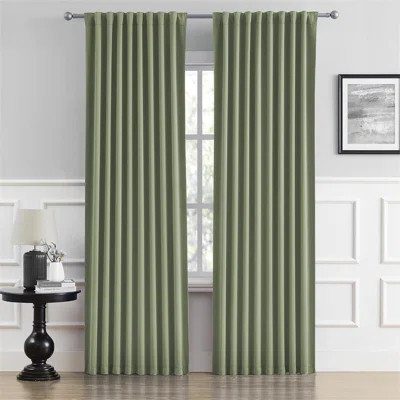 Light Sage Green Curtains, Room Darkening Light Blocking Drapes With Back Tab & Rod Pocket, 2 Panels | Wayfair North America