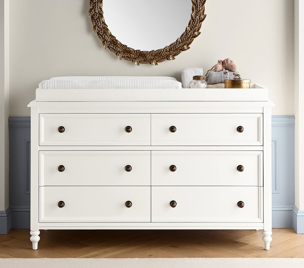 Chris Loves Julia Turned Wood 6-Drawer Changing Table (56w x 19d") | Pottery Barn Kids