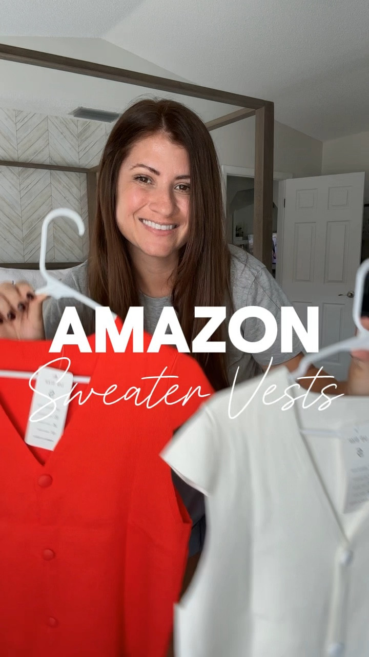Amazon Sweater Vests 😍❤️ Loving the sweater vest trend! If you are looking for a longer not cropped option, these are so cute! 

Follow me for more affordable fashion and Amazon finds!

Wearing a size small in both! 

#LTKOver40 #LTKStyleTip #LTKFindsUnder50